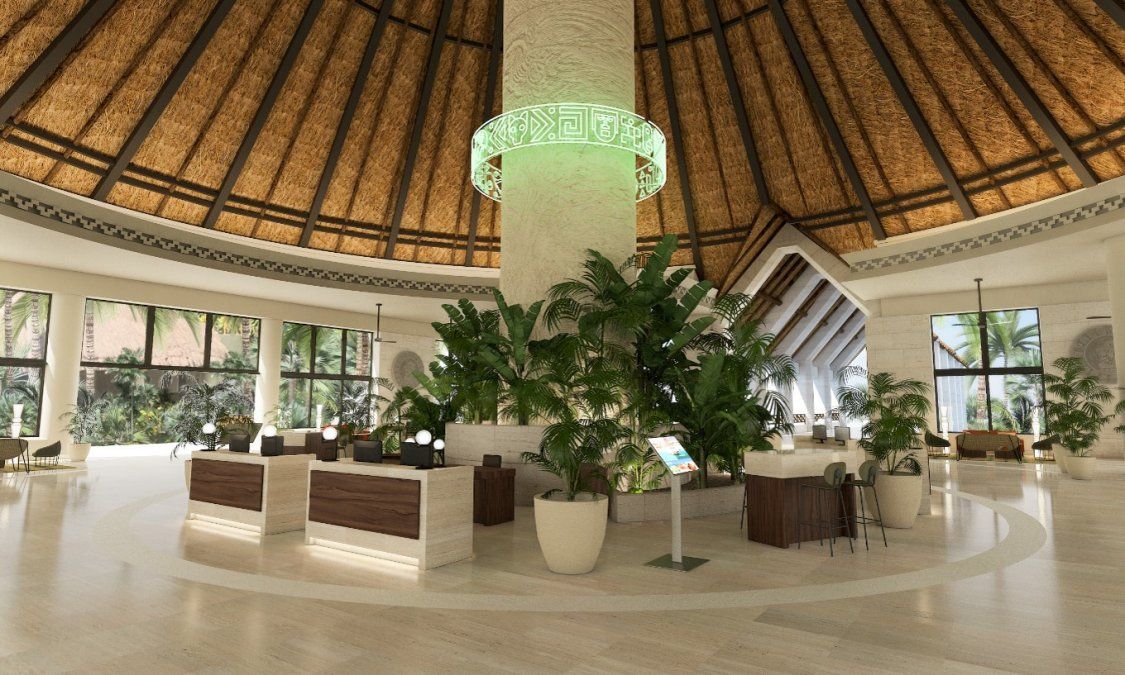 El renovado lobby del Bahia Principe Grand Tulum