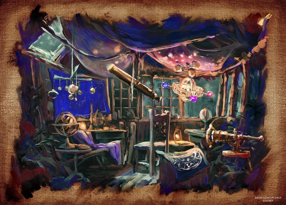 Disneyland Resort reveló una nueva obra de arte y detalles sobre la historia que se desarrollará en la vivienda ubicada en la copa de los árboles.
