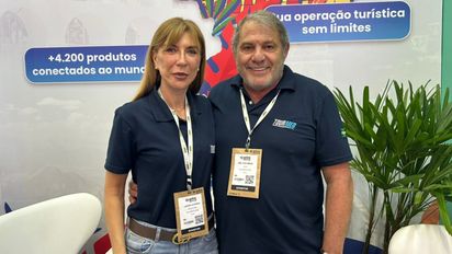Tourmed en WTM Latin America: Laura La Rosa, directora, y Walter Emilio, CEO.