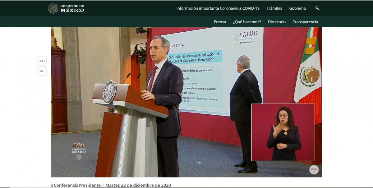 SSA descarta suspender vuelos entre México y Reino Unido por nueva cepa de coronavirus.