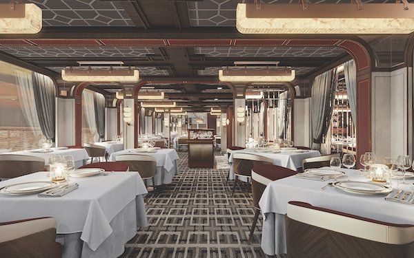 Comenzando en el vestíbulo, caminar por los distintos espacios del restaurante se siente como un viaje a casa.