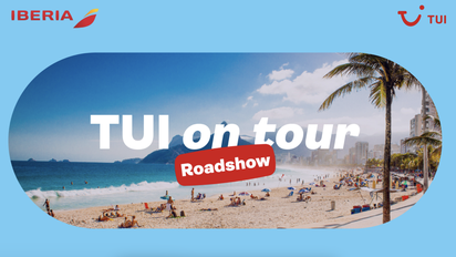 Cartel promocional del roadshow formativo de TUI Spain e Iberia.