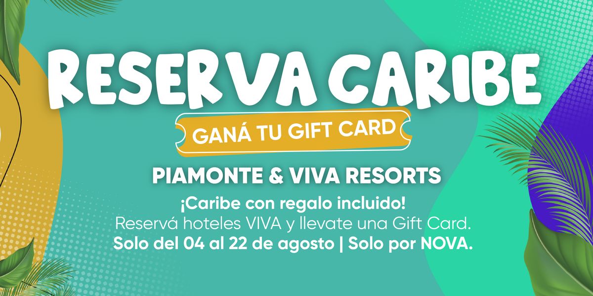 La campaña de Piamonte con Viva Resorts estará vigente del 4 al 22 de agosto.