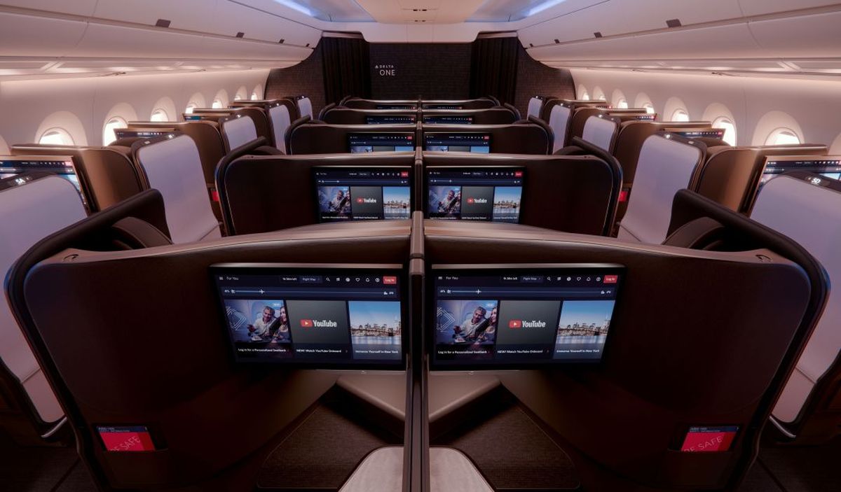 Las filas centrales de la nueva cabina Delta One para Airbus A350 y A330-200/300.