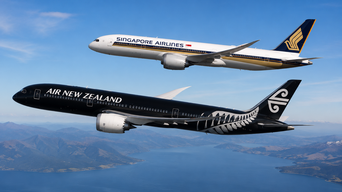 Aviones de Air New Zealand y Singapore Airlines