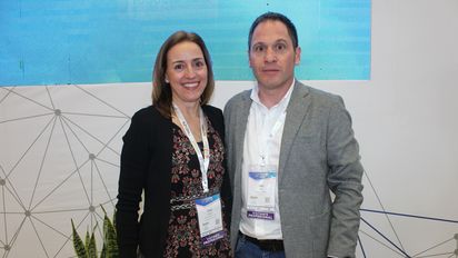 Ester Servat, International Sales Manager en Grandvalira Resorts y Jordi Haro, responsable comercial de Andorra Turismo. &nbsp;