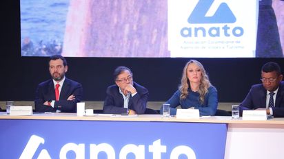 El presidente de Colombia, Gustavo Petro; y la presidenta de Anato, Paula Cortés Calle; expusieron su radiografía del turismo actual, con sus retos, logros y desafíos. El presidente de Colombia, Gustavo Petro; y la presidenta de Anato, Paula Cortés Calle; expusieron su radiografía del turismo actual, con sus retos, logros y desafíos.