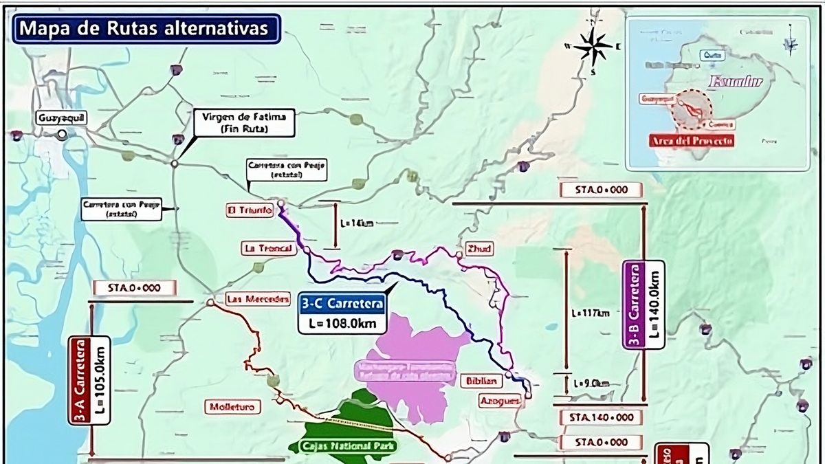 Se analizan 3 propuestas de trazados para la construcción de la vía Cuenca-Guayaquil. - Ladevi Medios y Soluciones Se analizan 3 propuestas de trazados para la construcción de la vía Cuenca-Guayaquil.