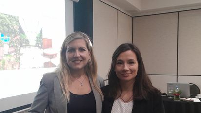 Rocío González Oliver y Tatiana Arroyo durante el encuentro en el Loi Suites Recoleta.