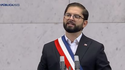 El presidente Gabriel Boric en su segunda cuenta pública.&nbsp;