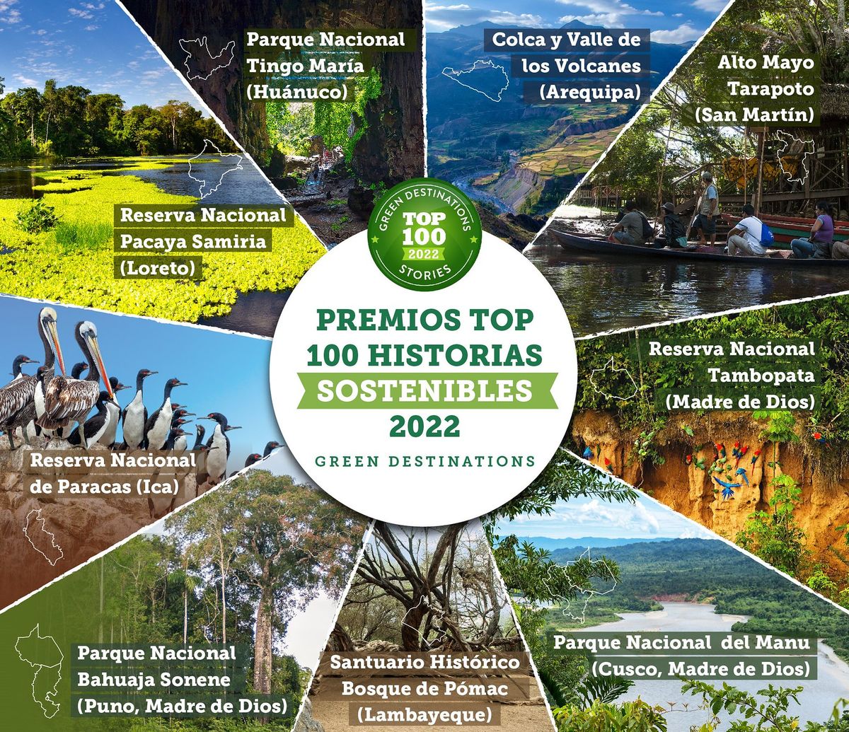Nueve destinos nacionales que ingresaron a la lista Top 100 de los Green Destinations Story Awards.