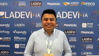 Luis Falconí, asesor de la Prefectura de Morona Santiago, provincia de la Amazonía en la Vitrina Turística Anato 2026.&nbsp;