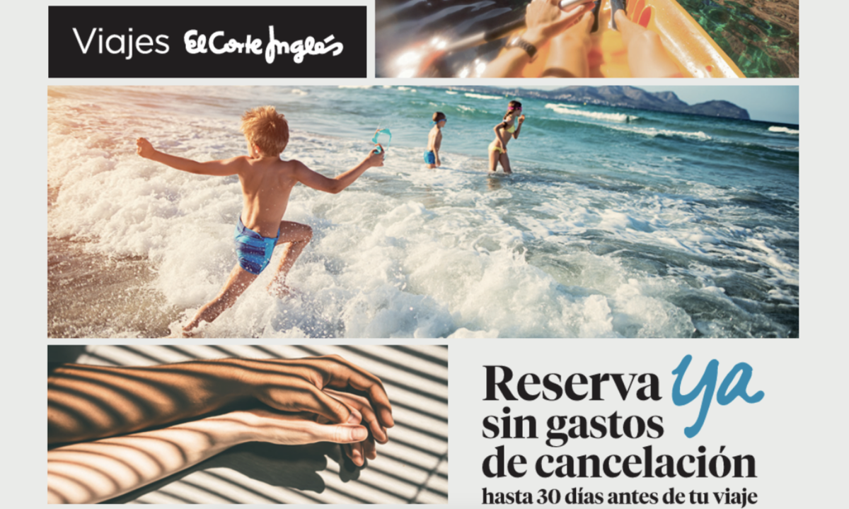 Cartel promocional de la nueva campaña de anticipación de Viajes El Corte Inglés.