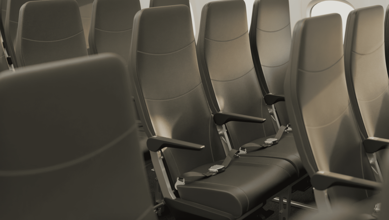 Nuevos asientos ultra ligeros que se incluirán en los nuevos airbus de la aerolínea Easyjet.