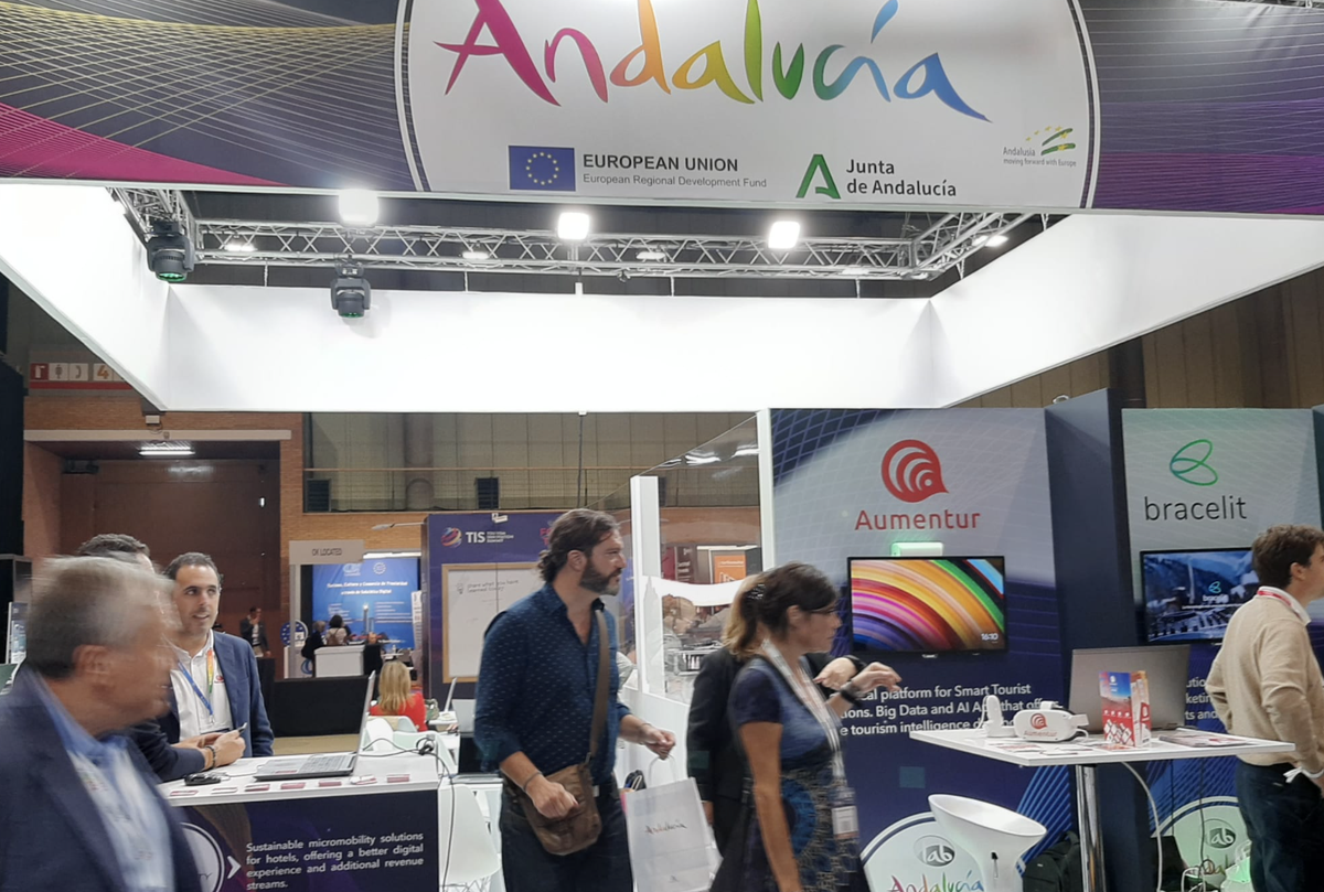 Stand de la Consejeria de Turismo del Junta de Andalucia en el TIS 2023.
