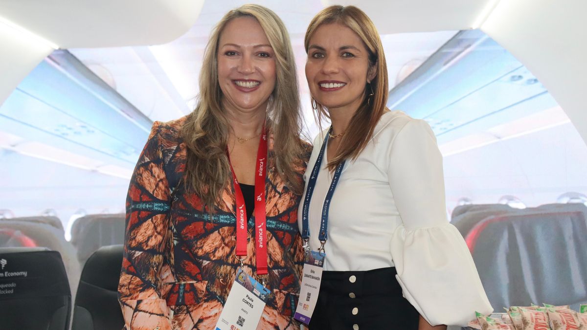 Paula Cortés Calle, presidente ejecutiva de Anato y Erika Zarante Bahamón, CEO de Latam Airlines Colombia.