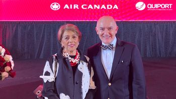 Patricia Aulestia, gerente comercial de MARGLOBAL S.A, representación de Air Canada en Ecuador, y Alfredo Babún, gerente comercial de Air Canada para Chile, Perú y Ecuador.&nbsp;