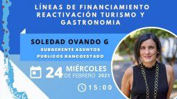 Será realizado por Soledad Ovando,  subgerente de Asuntos Públicos de Banco Estado.  