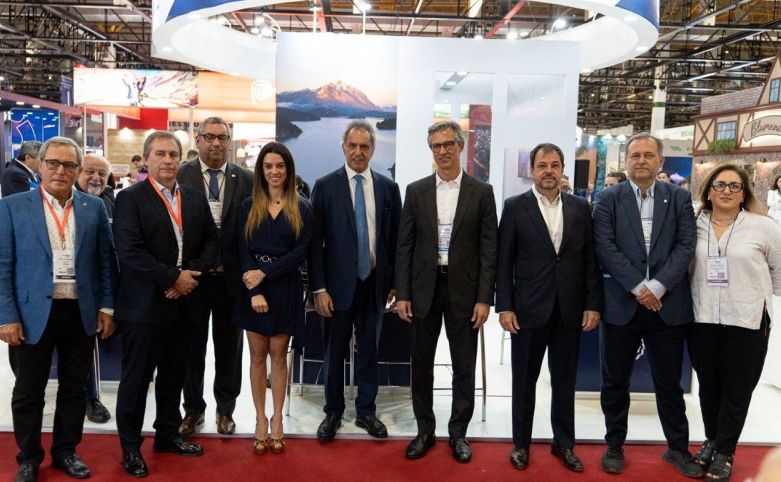 Autoridades del gobierno de Javier Milei, dirigentes&nbsp;y empresarios argentinos en la WTM Latin America de Brasil.