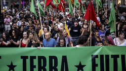 Manifestación en Barcelona en contra del turismo de masas.