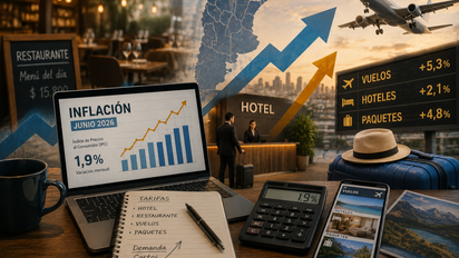 La inflación de junio fue de 1,9% y mostró un turismo a dos velocidades: hoteles y restaurantes moderaron tarifas, mientras subieron vuelos y paquetes.