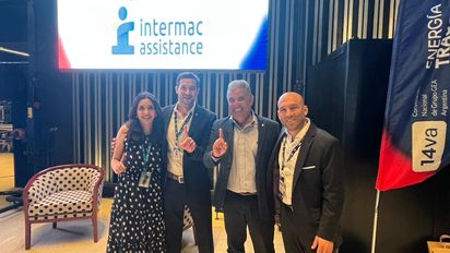 Laís Aoki, country manager de intermac Assistance; junto a Agustín Barroso, director comercial de Intermac Assistance; Eduardo Aoki, CEO Global Intermac Assistance; y Matías Duek, CEO Latam de Grupo GEA.
