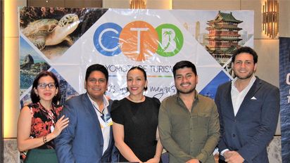 Parte del equipo comercial de CTB Mayorista de Turismo, incluida Graciela Brito, gerenta general.&nbsp;