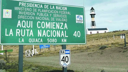 Este es el sitio donde inicia su traza la Ruta Nacional 40.