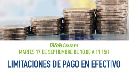 Cartel del webinar sobre pagos en efectivo organizado por CEAV.