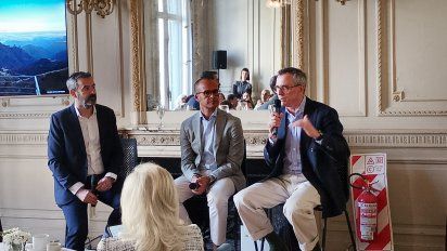 Paradores de Turismopresentó sus novedades en Buenos Aires: Felipe Formariz Pombo,Elías Albini y Juanjo González.