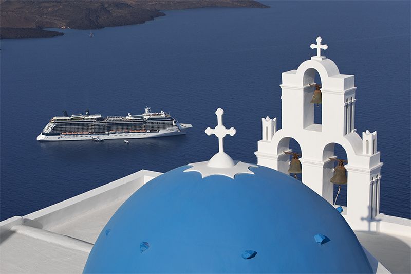 Santorini, uno de los puertos de este fantástico itinerario.
