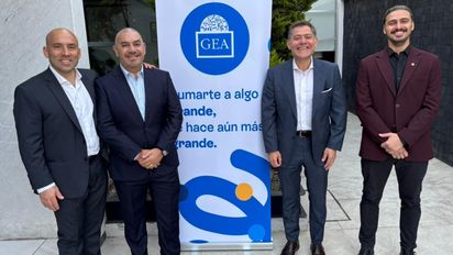 Matías Duek, Marcelo Costa, Marcelo Capdevila y Juan Cruz Álvarez en el lanzamiento de Grupo GEA en México.