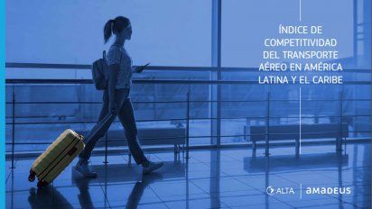 Cubierta del informe de ALTA y Amadeus que consagra a México como el país más competitivo con relación a su transporte aéreo. Cubierta del informe de ALTA y Amadeus que consagra a México como el país más competitivo con relación a su transporte aéreo.