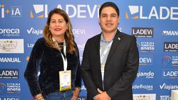 Cristina Pérez, directora corporativa de Ventas de The Palace Company en Latinoamérica, y Julio Villaseca, director de Relaciones Comerciales de Moon Palace The Grand - Punta Cana.&nbsp;