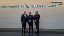 Robert Isom, CEO de American Airlines; Sean Doyle, CEO de British Airways y Javier Sánchez Prieto, CEO de Iberia.