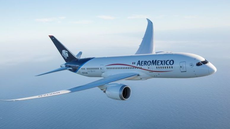 Uno de los Boeing B-787 Dreamliner de Aeroméxico.