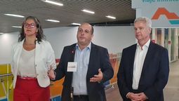 Verónica Pardo, subsecretaria de Turismo; Cristóbal Benítez, director nacional de Sernatur; Nicolas Claude, gerente general de Nuevo Pudahuel. 