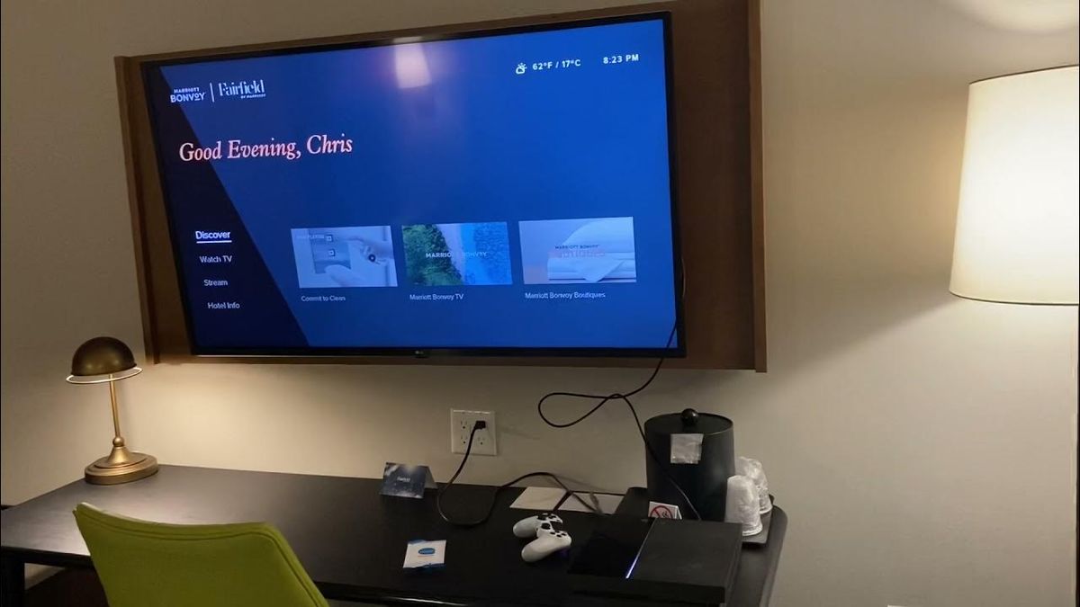 Una smart TV en un hotel