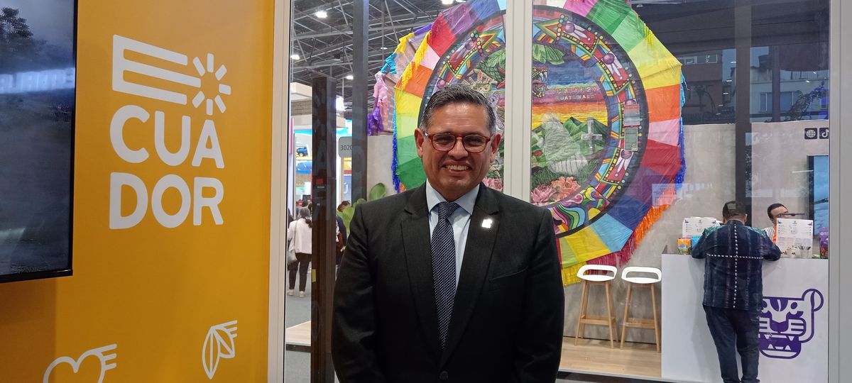 Mateo Estrella, ministro de Turismo de Ecuador, en Vitrina Turística Anato 2025.