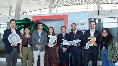 La aerolínea inauguró sus vuelos directos entre Santiago y Río de Janeiro.&nbsp;