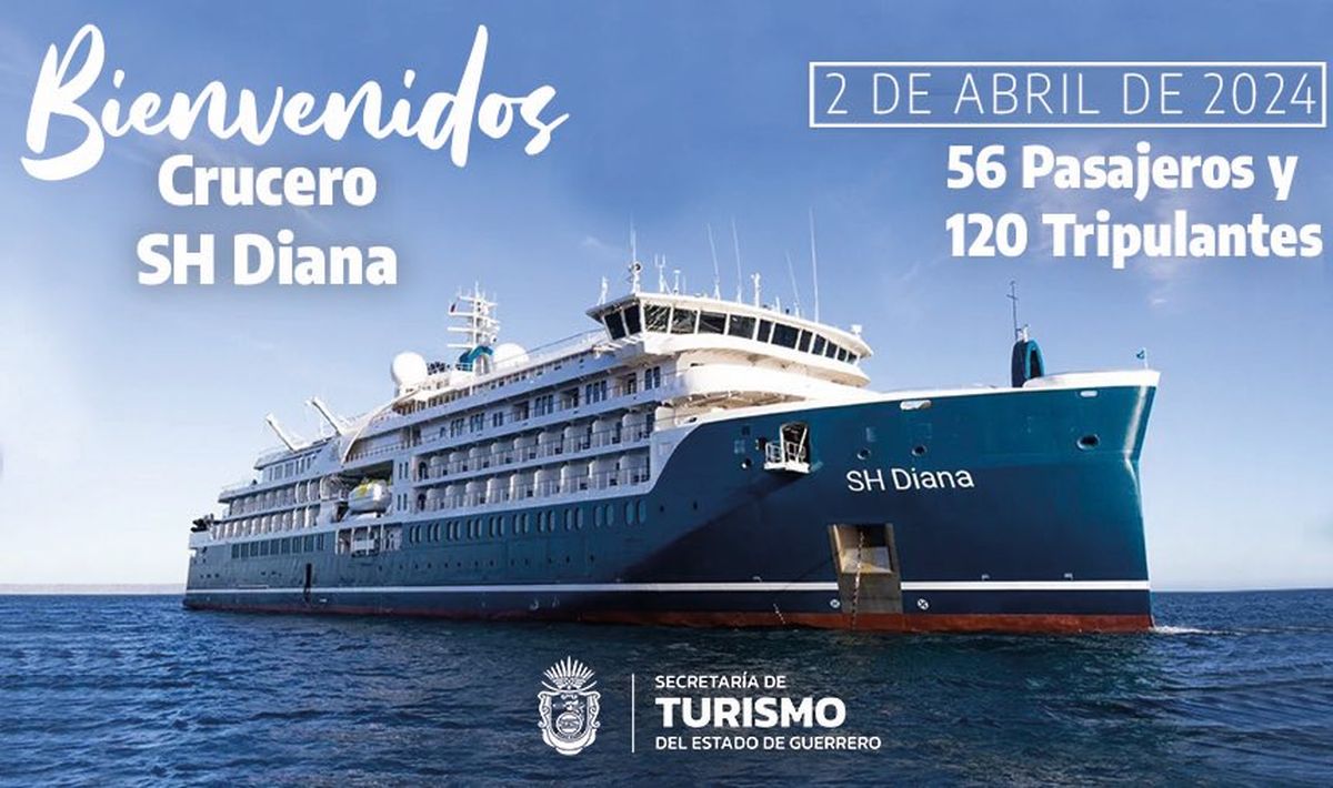 Sectur Guerrero informa sobre la llegada de un sexto crucero que llegó a Acapulco.
