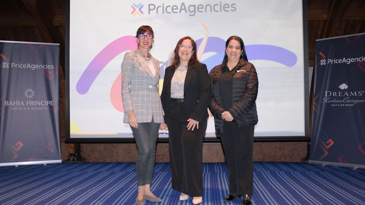 Marisa González, E-commerce Manager Latam de Bahia Principe Hotels & Resorts; Zoraida Cedeño, directora B2B para LATAM de PriceAgencies; y Sihomara Yunda, ejecutiva de Grupos Sociales y Bodas de Hyatt Inclusive Collection.
