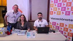 Alejandro Gravano, ejecutivo comercial, Maria Cecilia Vera, ejecutiva comercial, y Gerardo Robles, ejecutivo comercial de Vacaciónate.