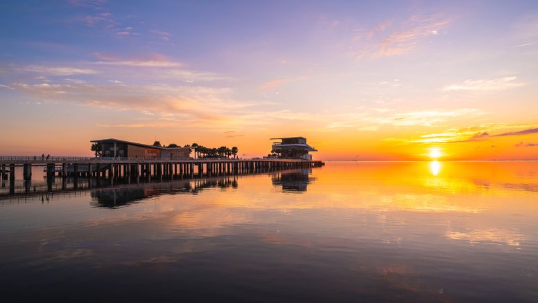 Atardecer de ensueño en el muelle de St. Pete.&nbsp;